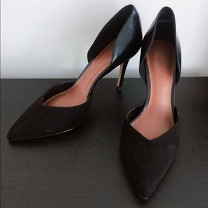 Charles & Keith Black Pointed D’orsay Pumps 38
